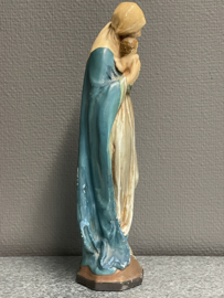 Heiligenbeeld Maria met kind, L.D.V. 30 cm, gips (1)