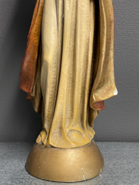 Jezus Heilig Hart, gips, 56 cm, Gerard Linssen Venlo 1930 (7) (beschadigd)