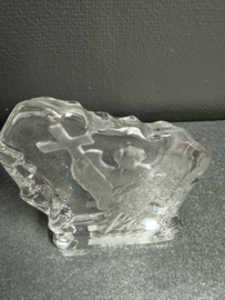 3D Glas-sculptuur engel met kruis