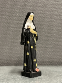 Heiligenbeeld Rita van Cascia met bijen op habijt, resin, 10 cm (2)