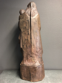 Heiligenbeeld Maria met kind, 62 cm, eikenhout,  (g)