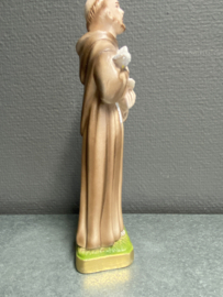 Heiligenbeeld  Franciscus van Assisi, gips, 20 cm (3)
