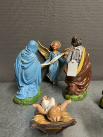 Italiaanse kerstgroep jaren 50, rubber, 13 cm, 6 delen (9)