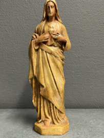 Heiligenbeeld Maria Heilig Hart, gips, 22cm (5)