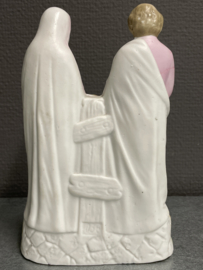 Heiligenbeeld heilige Familie  biscuit porselein, 1900, 18 cm. (4)