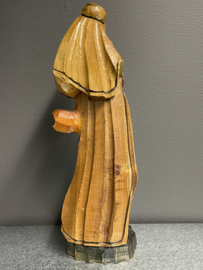 Heiligenbeeld Maria met kind, Esdoornhout, Hongaars houtsnijwerk, 50 cm (8)