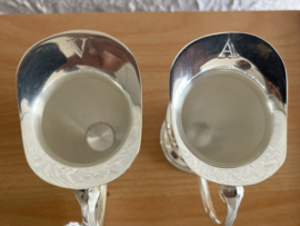 Water en wijn karaf / ampul, nikkel