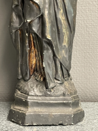 Heiligenbeeld Maria met kind, beton geverfd, 42 cm (8)