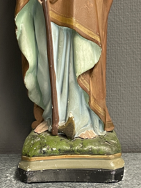 Heiligenbeeld Jozef, de werkman met bijl,  arbeider, 42 cm, gips, (0)