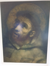Litho in kader heilige Franciscus 40x30 CM  (37)