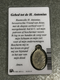 devotiemedaille Antonius van Padua inclusief bidprentje, 2.5 CM