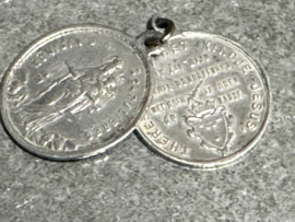 Scapulier Medaille met Theresia van het Kindje Jezus en Onze Lieve Vrouw van de Berg Karmel, 2.5 CM