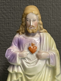Heiligenbeeld Jezus Heilig Hart 20 cm, biscuit porselein 1900 (1)