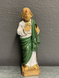 Heiligenbeeld Judas Tadeus, rubber, jaren '50, 15cm (3)