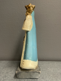 Heiligenbeeld Maria O.L.V van Scherpenheuvel, antiek, gips, 30 cm (7)