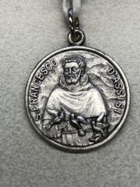 Devotiemedaille Franciscus van Assisi met zegen br. Leo, 2 cm