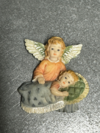 Automagneet Engel met kind, 7x6 CM