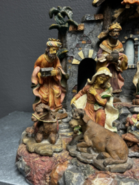 Kerststal met 10 vaste figuren