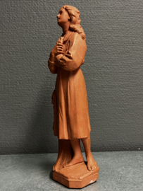 Heiligenbeeld Maria Goretti, beton, terracotta beschilderd, 26 cm, 1900 (10)