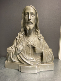 Heiligenbeeld Jezus Heilig Hart van J. Carli, 1930, 42 cm (G)