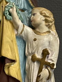 Heiligenbeeld Jozef met kind Jezus, gips, 45 cm ca. 1930 (9)