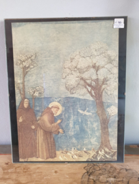 Prent in kader Franciscus en Clara 30x9.5 CM (37)