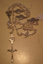 Rozenkrans, Jezus heilig hart en Lourdes glaskralen, 50 cm