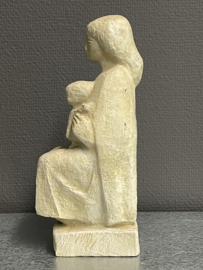 Heiligenbeeld Maria met kind, beton, 25 cm, (5)