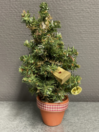 Kerstboom jaren 60,  19 cm in terracotta potje (9)