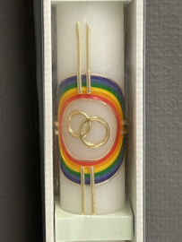 Huwelijkskaars, ringen, 42 cm, 4 cm doorsnee (1)