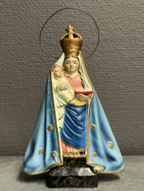 Heiligenbeeld Maria met kind spaans porselein, 1900, 16cm (2)