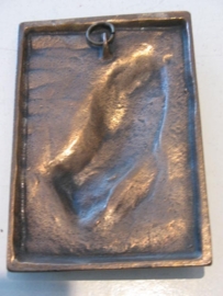 Antieke bronzen plaquette Biddende handen Albrecht Durer 19 x 13 cm (8)