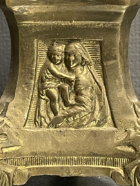 Kandelaar, koper, 56 cm, pin ontbreekt (8)
