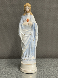 Heiligenbeelden Jezus Heilig Hart 20 cm, Vieux Bruxelles 1900 (1)