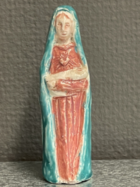 Heiligenbeeld Maria met kind (vuistbeeldje), gips, 10 cm (3)