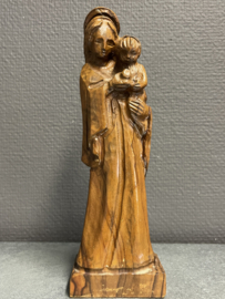 Heiligenbeeld Maria met kind, Hout, Duits, 23cm (3)