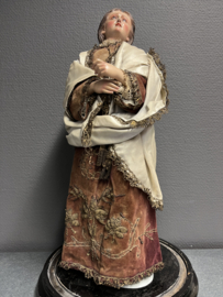 Heiligenbeeld Maria en Maria Magdalena, houten polychroom beelden, 40 cm, ca. 1860 (G)