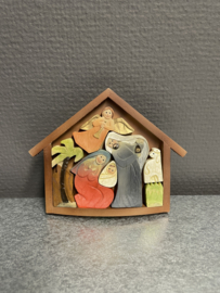 Kerst stal voorstelling, puzzel 13x10 cm, resin (10)