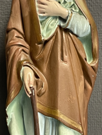 Heiligenbeeld Jozef, de werkman met bijl,  arbeider, 42 cm, gips, (0)