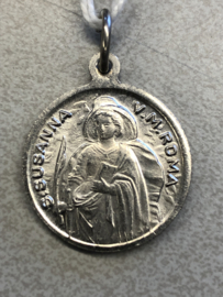 Devotiemedaille Susanne van Rome, 2 cm (zilver kleurig)
