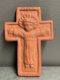 Terracotta kruis, kindje Jezus, 20 x 14 cm (8)