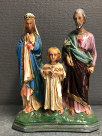 Heiligenbeeld heilige Familie, gips, 19 x 13 cm (4)