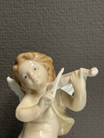 Engel met viool, LLadro immitatie, 16 cm, porselein (0)