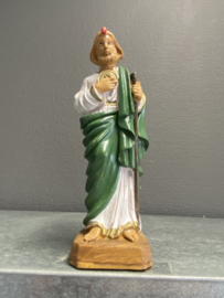 Heiligenbeeld Judas Tadeus, rubber, jaren '50, 15cm (3)