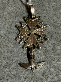 Hugenoten kruisje, Zilver (925). 3 cm