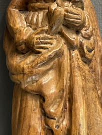Heiligenbeeld Maria met kind, eikenhout, Duits houtsnijwerk, 41 cm (8)
