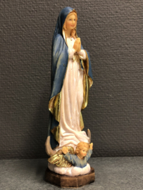 Heiligenbeeld Maria op maansikkel,  20cm, resin (3)