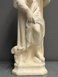 Heiligenbeeld Rochus van Montpellier, 42 cm, Gips (7)