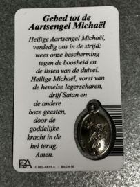 Devotiemedaille Michael inclusief bidprentje, 2.5 CM