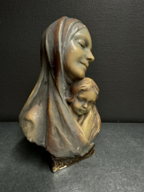 Heiligenbeeld (buste) Maria met kind